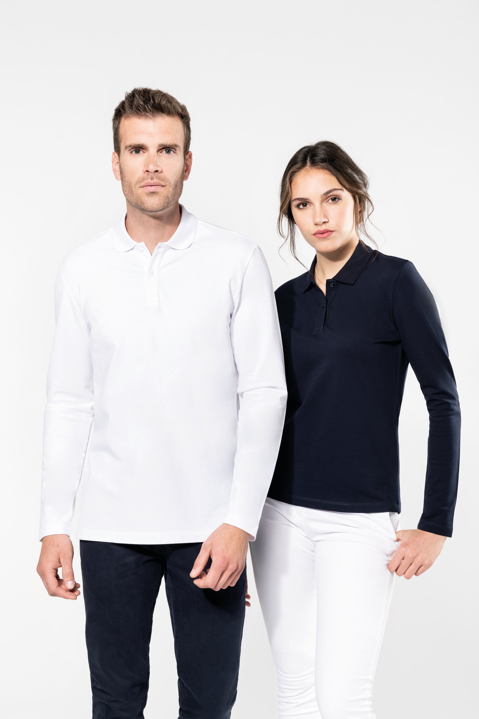 Women's long-sleeved Supima® polo shirt