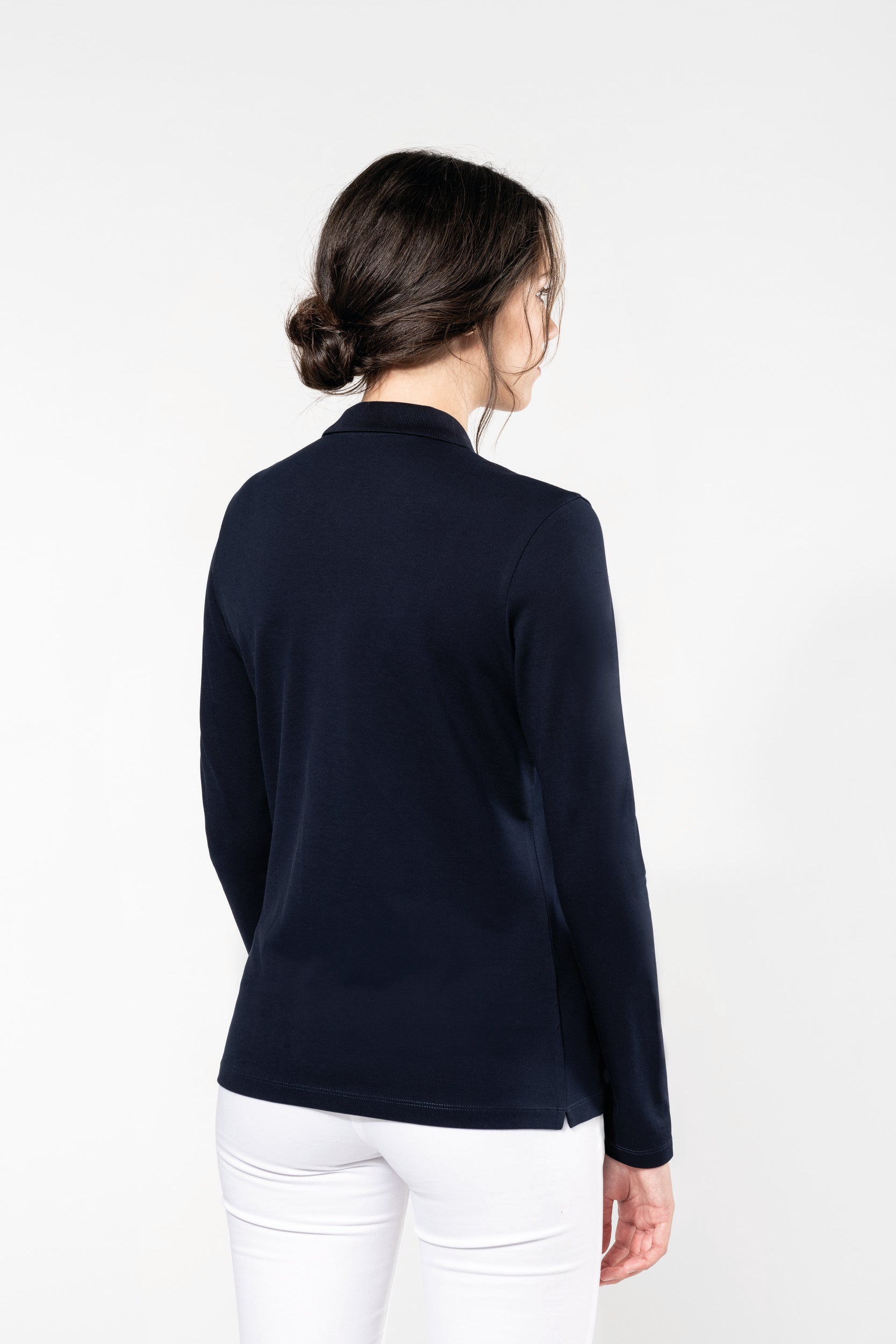 Women's long-sleeved Supima® polo shirt