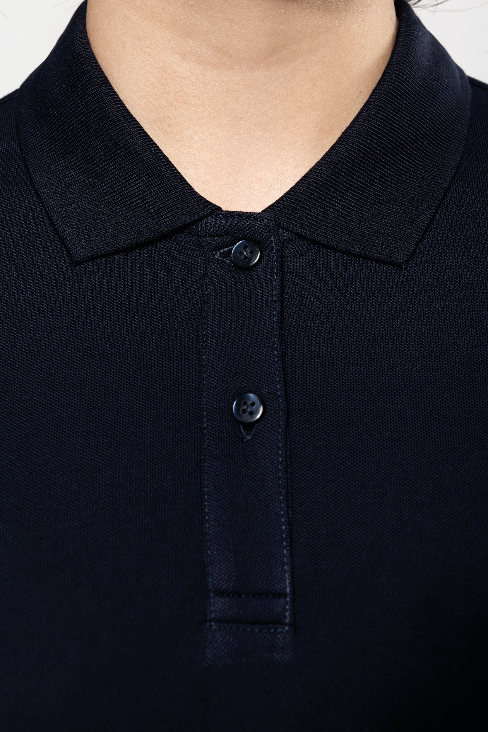 Women's long-sleeved Supima® polo shirt
