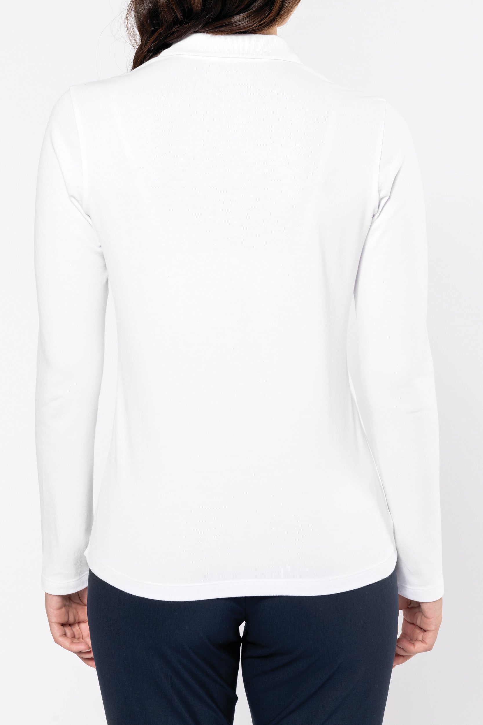 Women's long-sleeved Supima® polo shirt