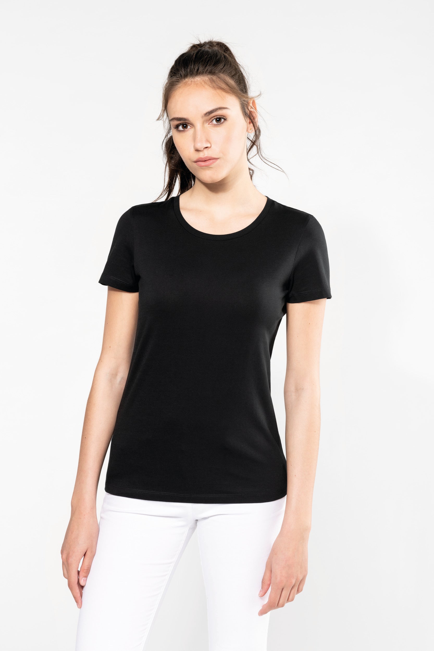 T-shirt Supima® col rond manches courtes femme