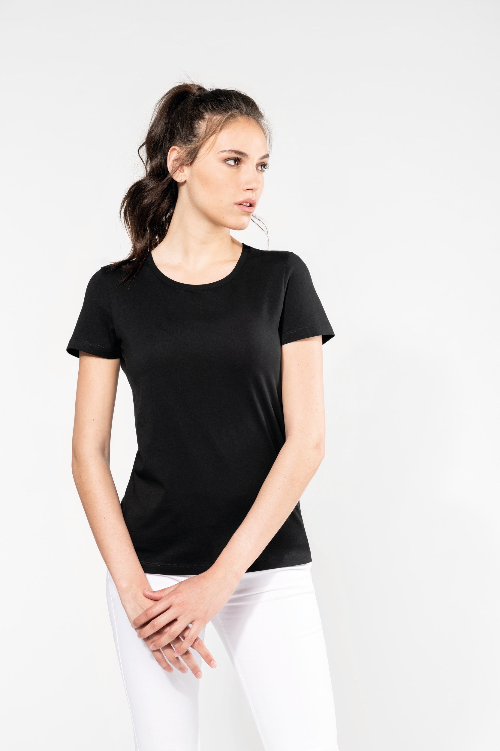 T-shirt Supima® col rond manches courtes femme