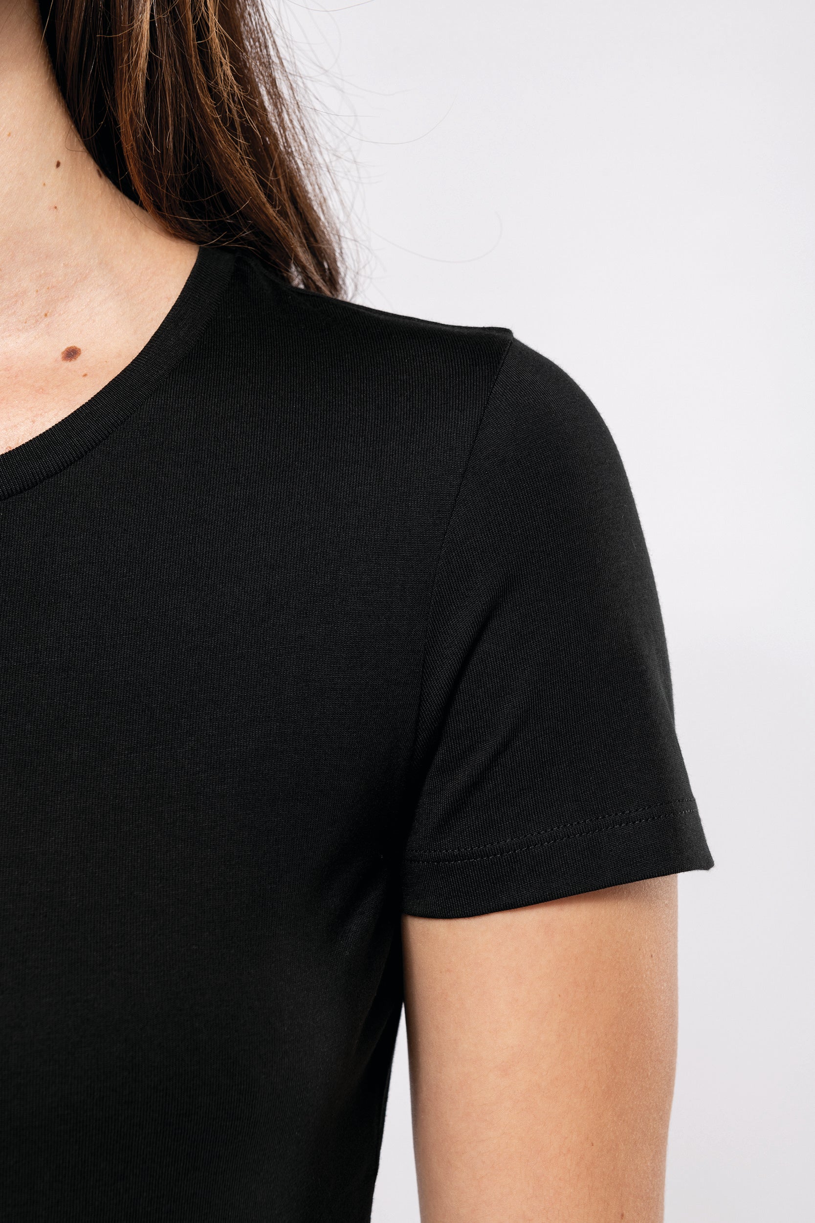 T-shirt Supima® col rond manches courtes femme