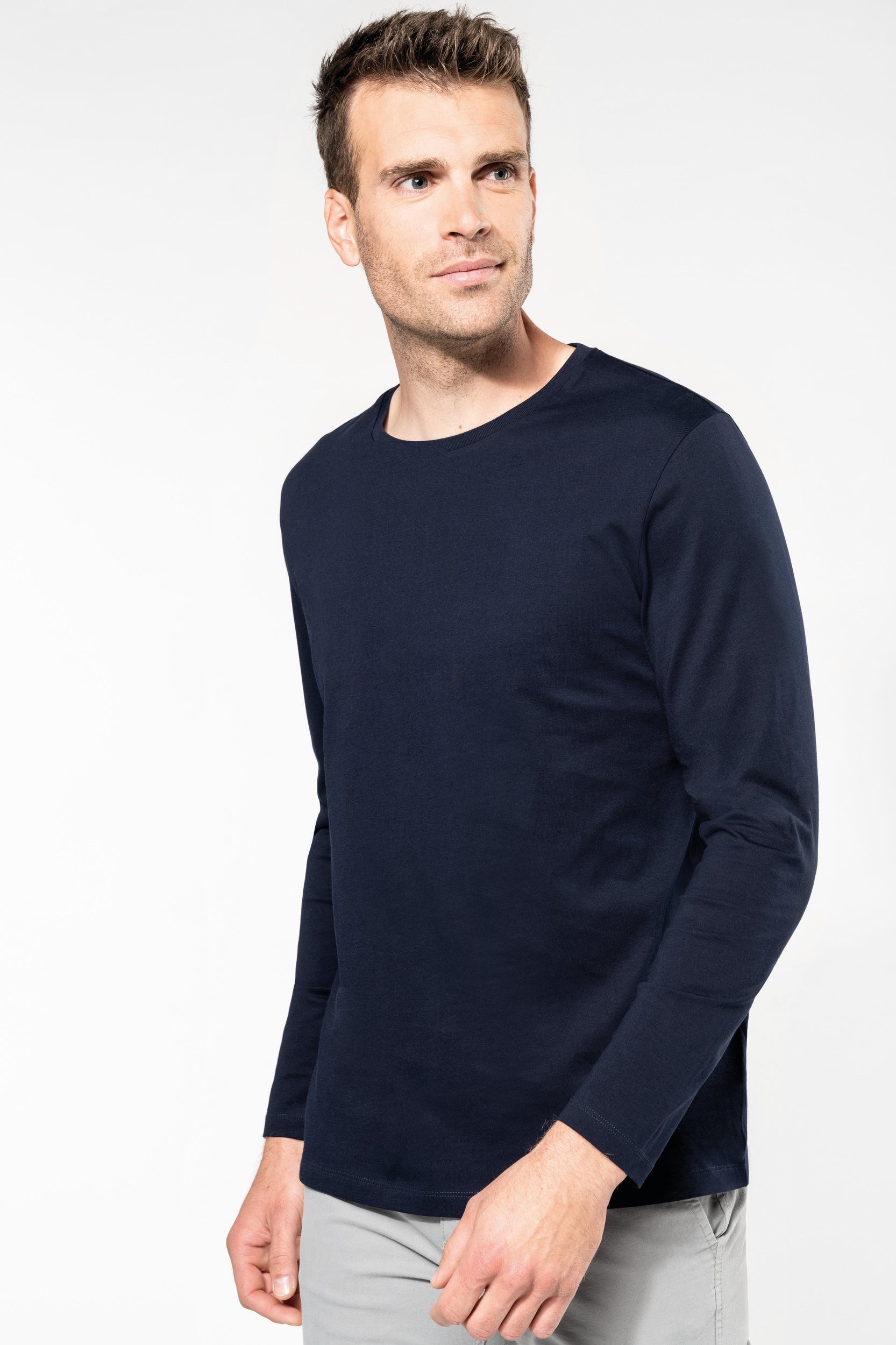 T-shirt Supima® col rond manches longues homme