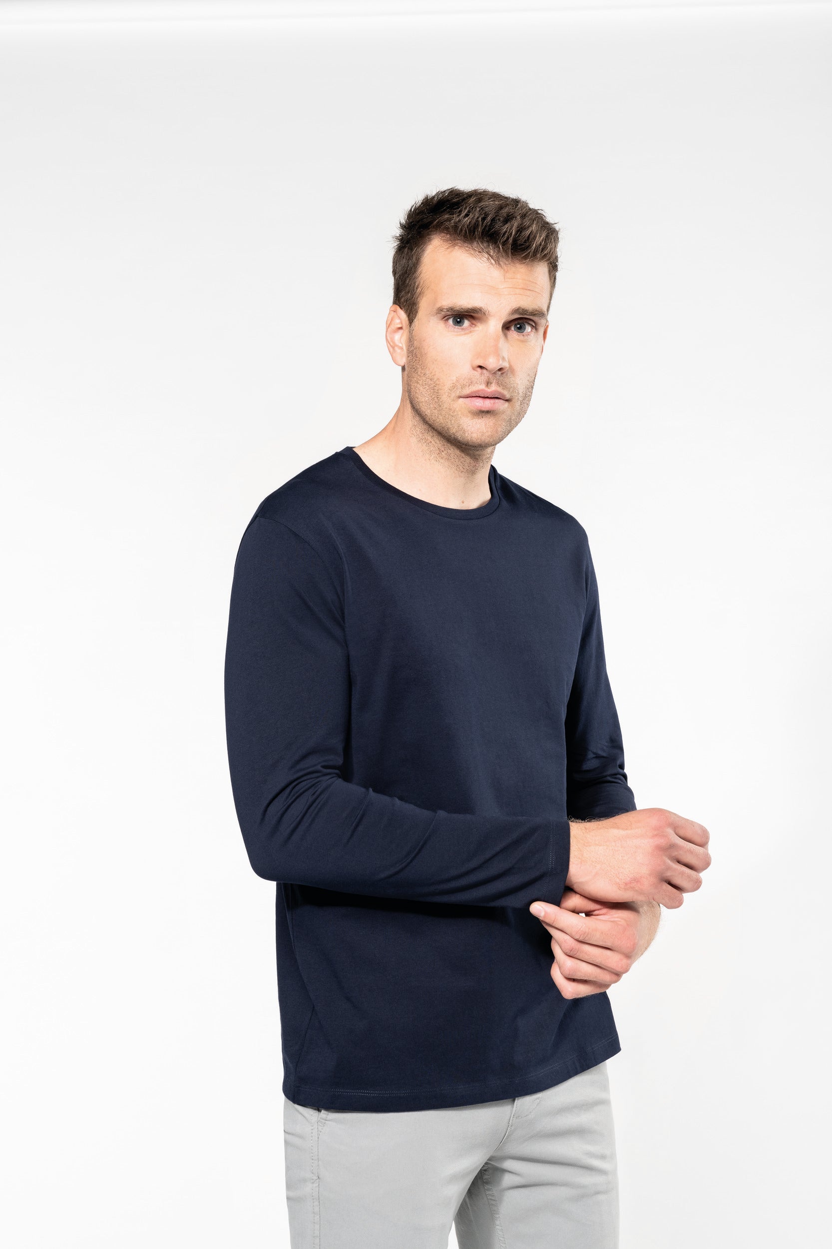 T-shirt Supima® col rond manches longues homme