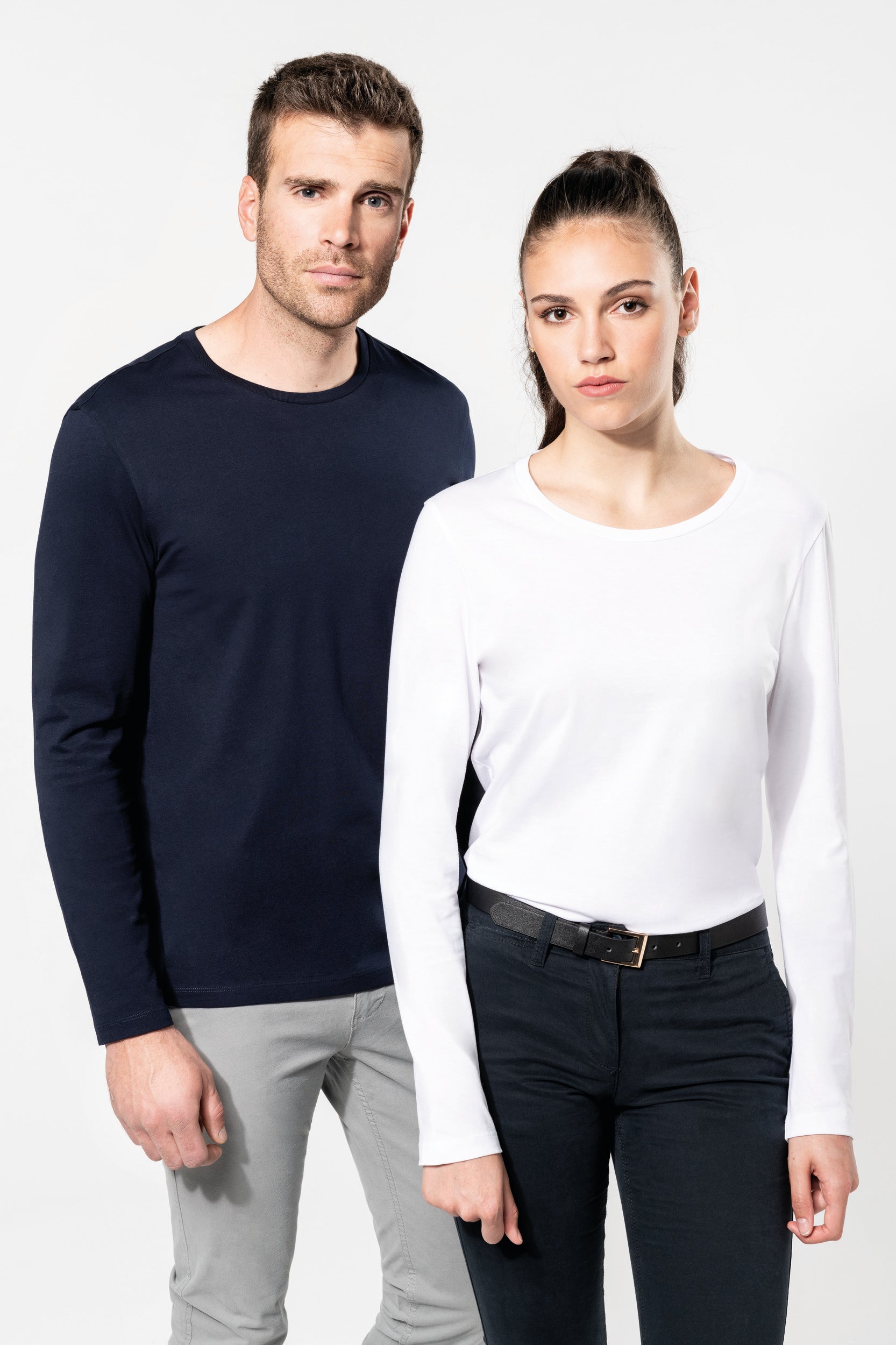 T-shirt Supima® col rond manches longues homme