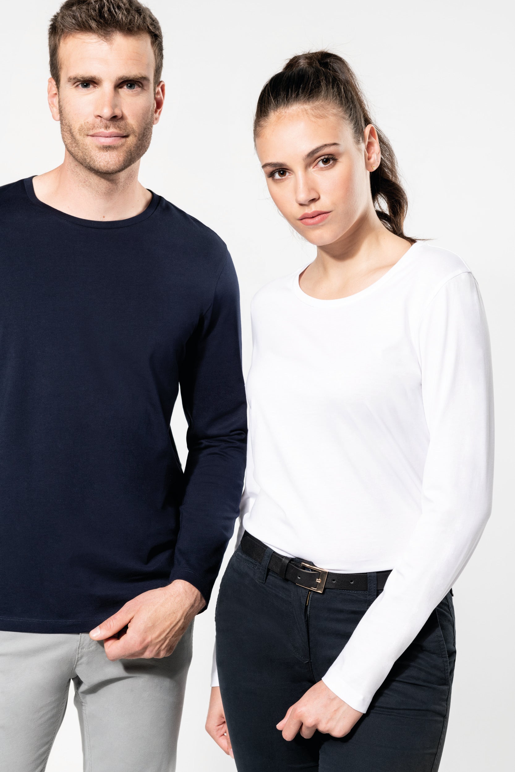 T-shirt Supima® col rond manches longues homme