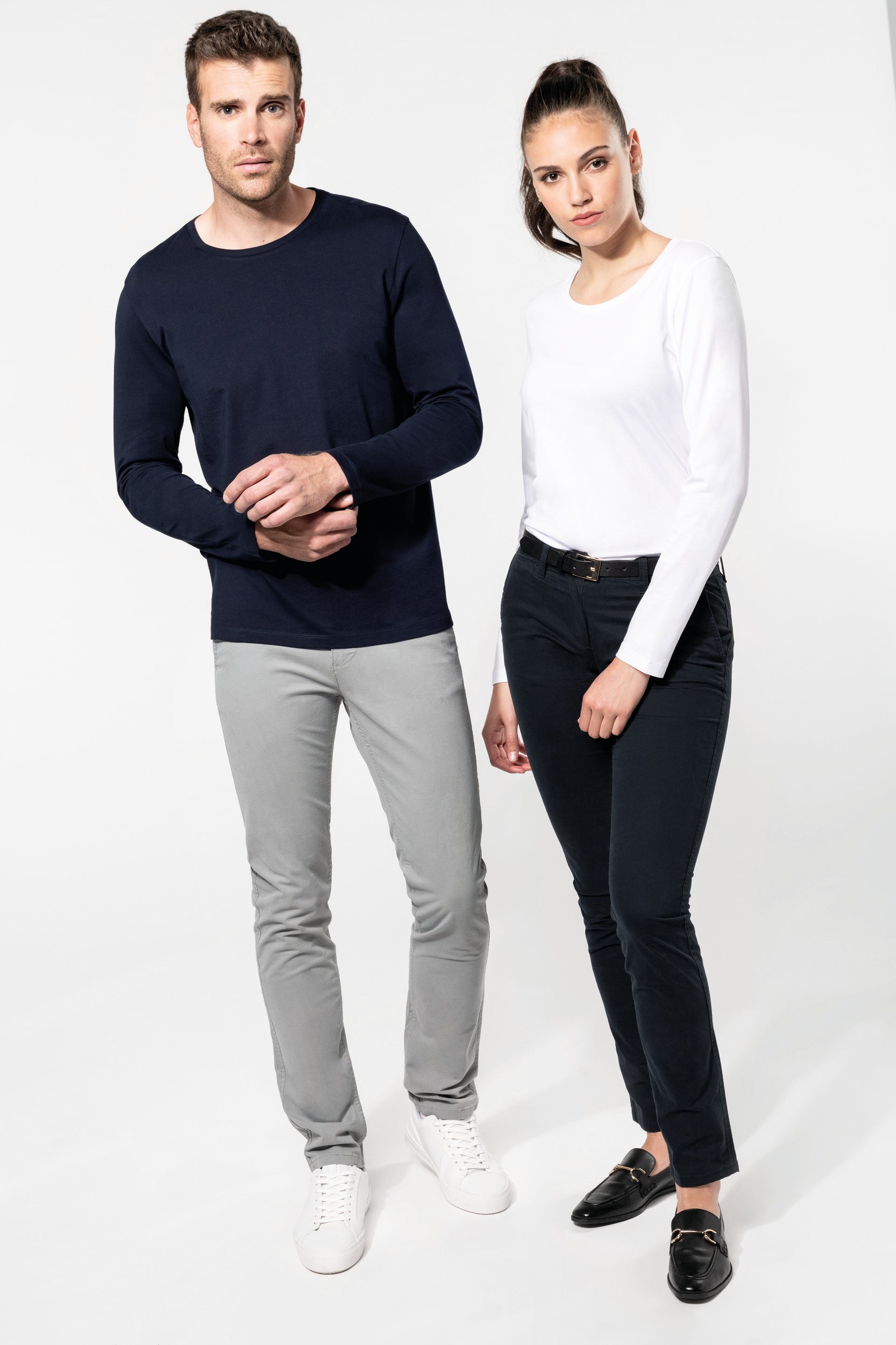 T-shirt Supima® col rond manches longues homme