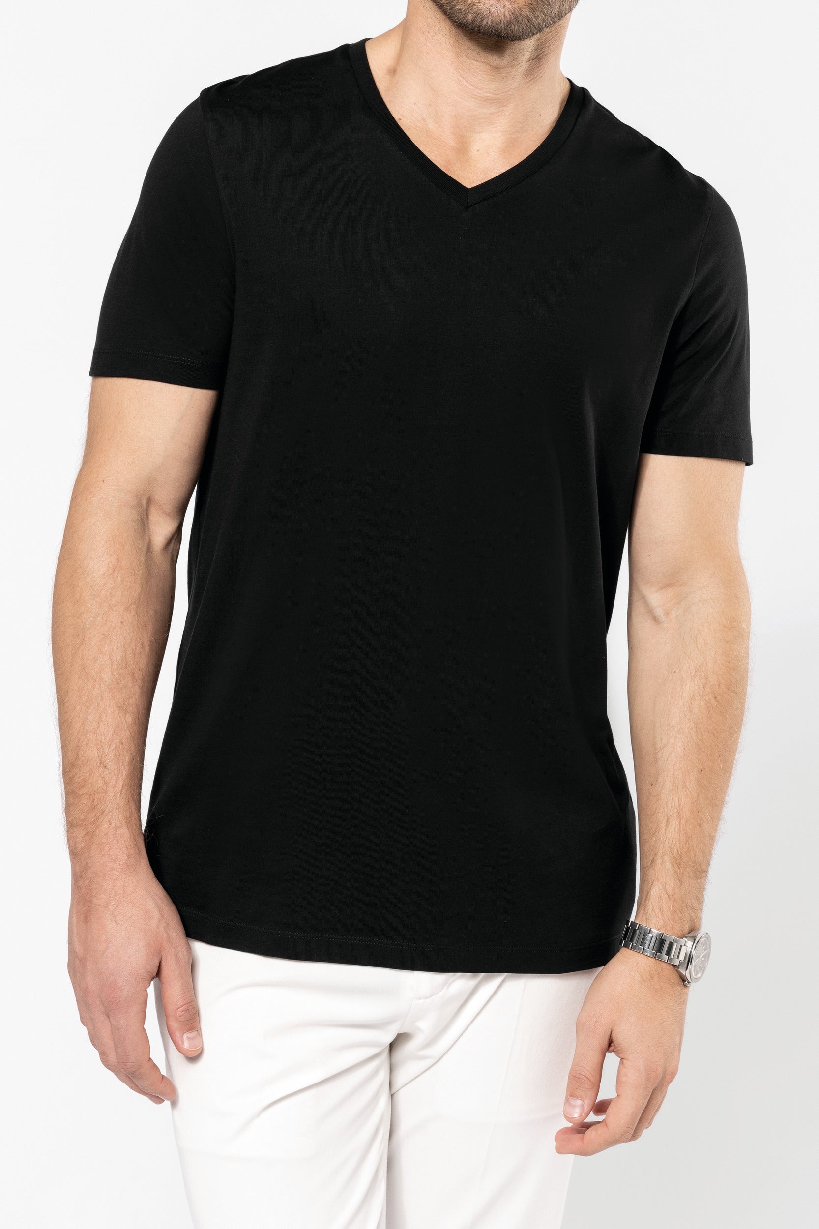 T-shirt Supima® col V manches courtes homme