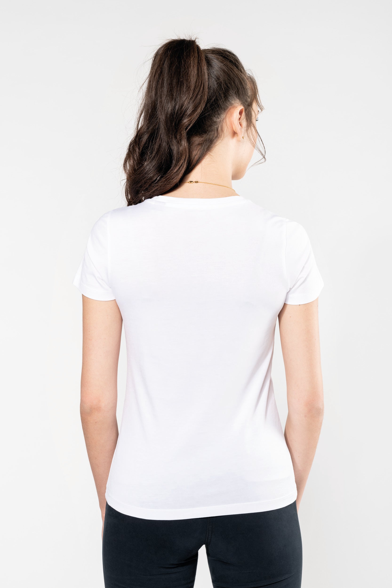 T-shirt Supima® col V manches courtes femme