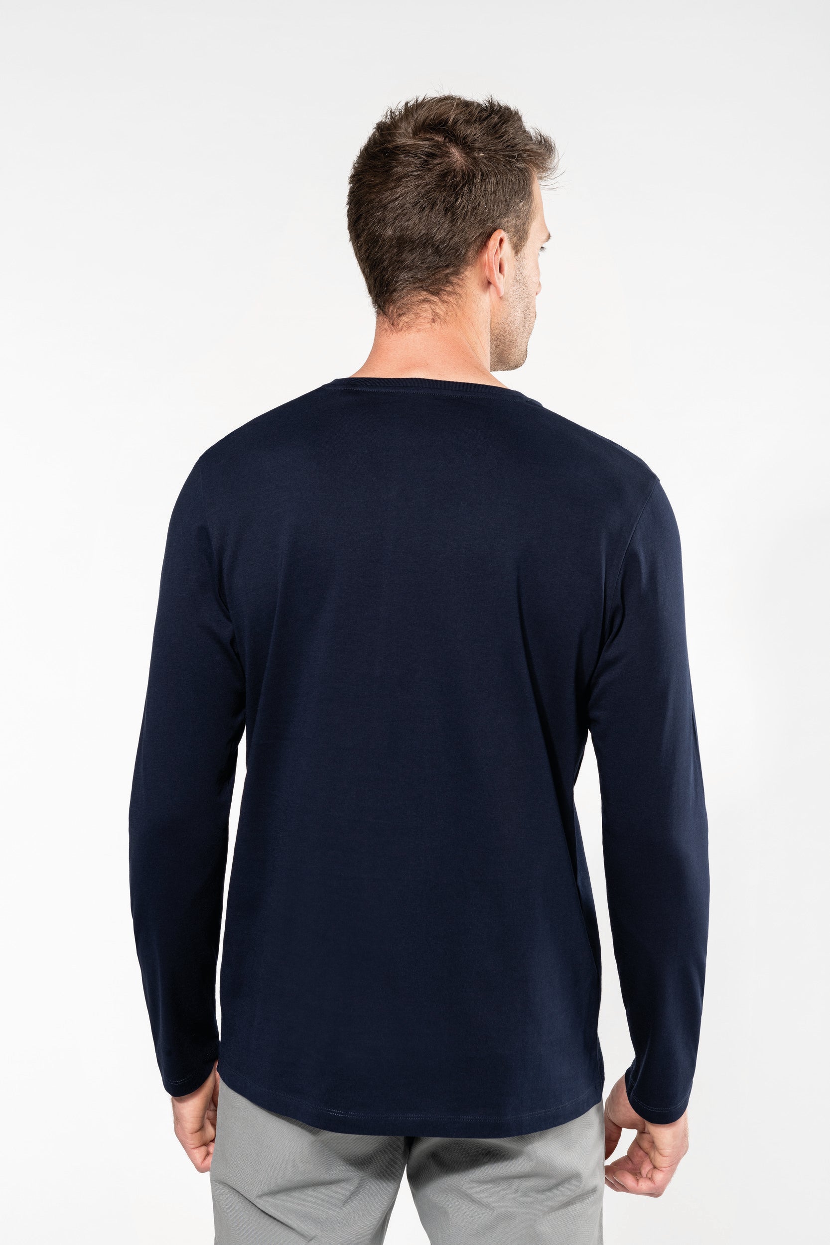 T-shirt Supima® col V manches longues homme