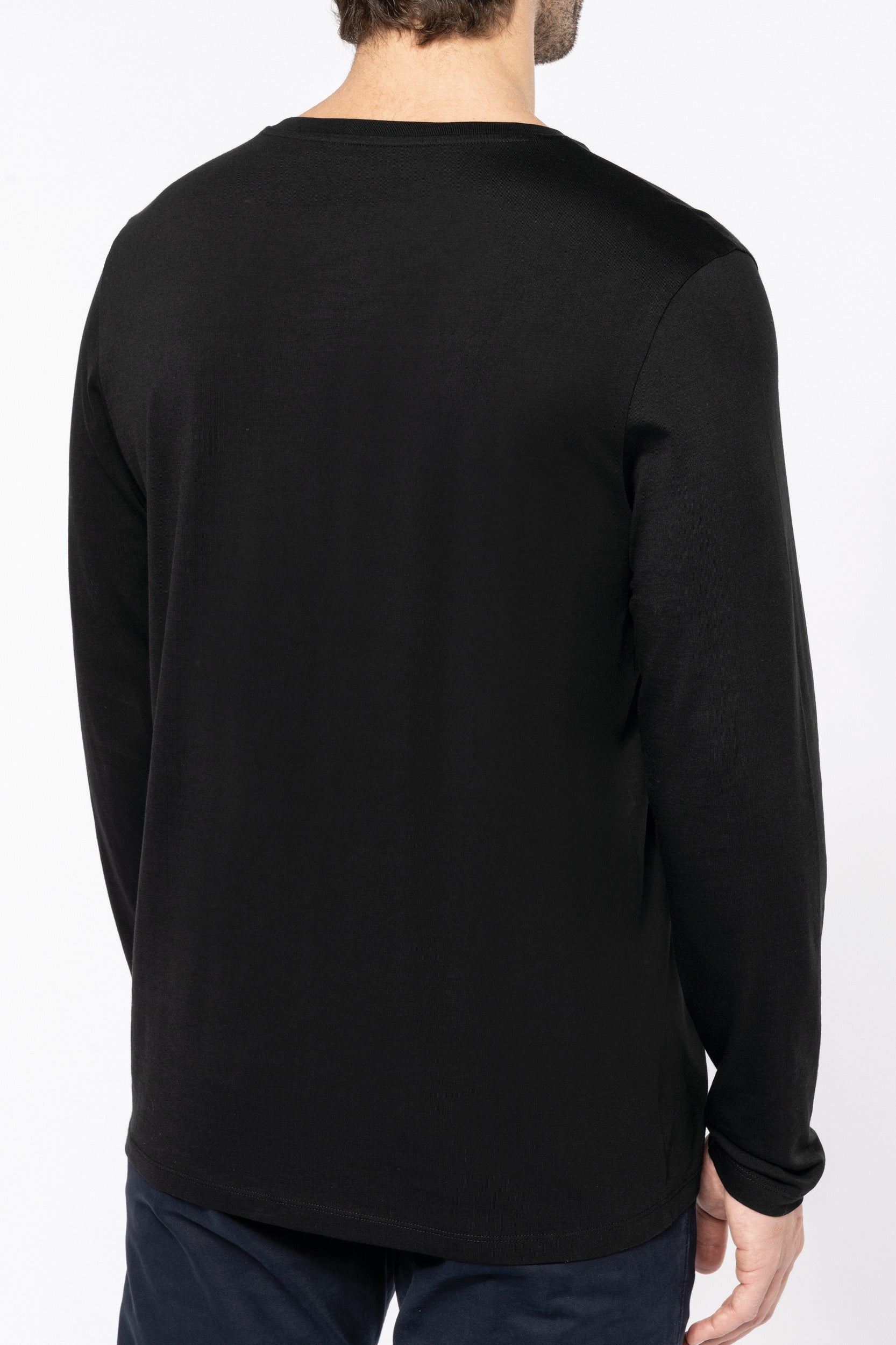T-shirt Supima® col V manches longues homme