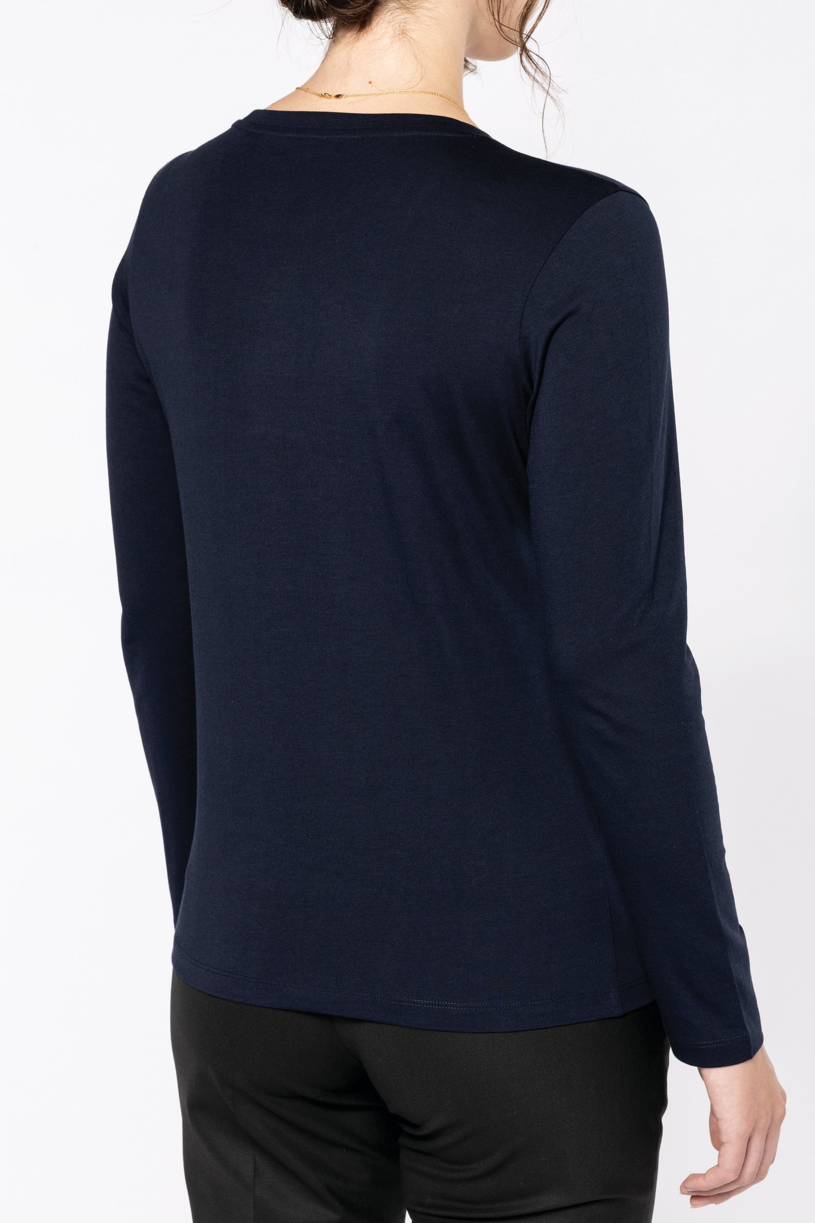 T-shirt Supima® col V manches longues femme