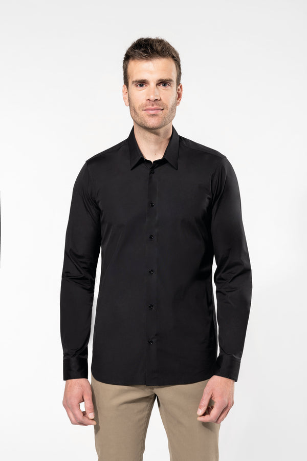 Chemise popeline manches longues homme