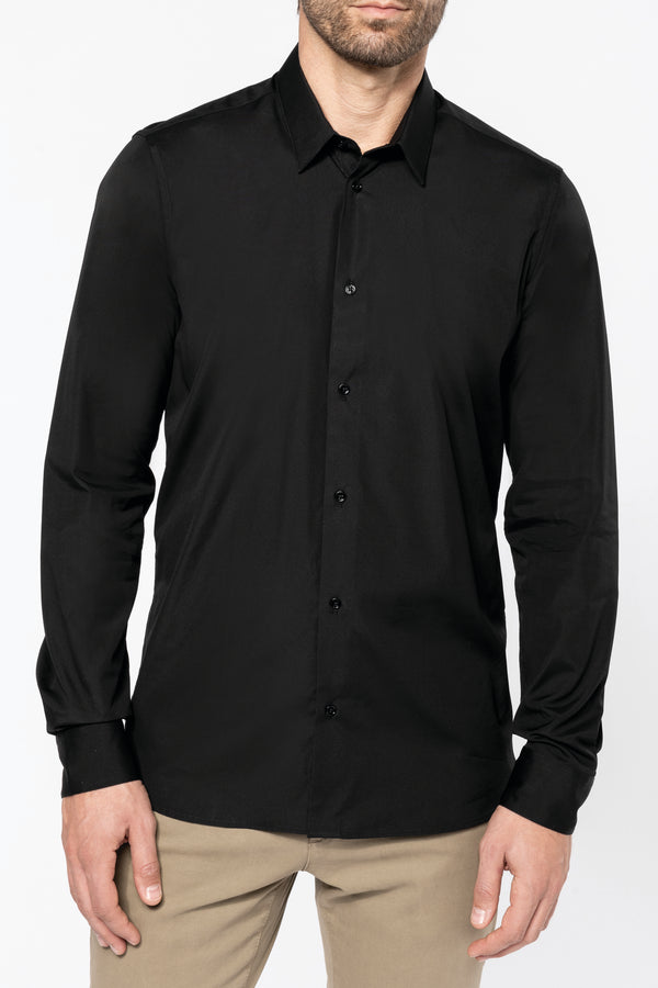 Chemise popeline manches longues homme