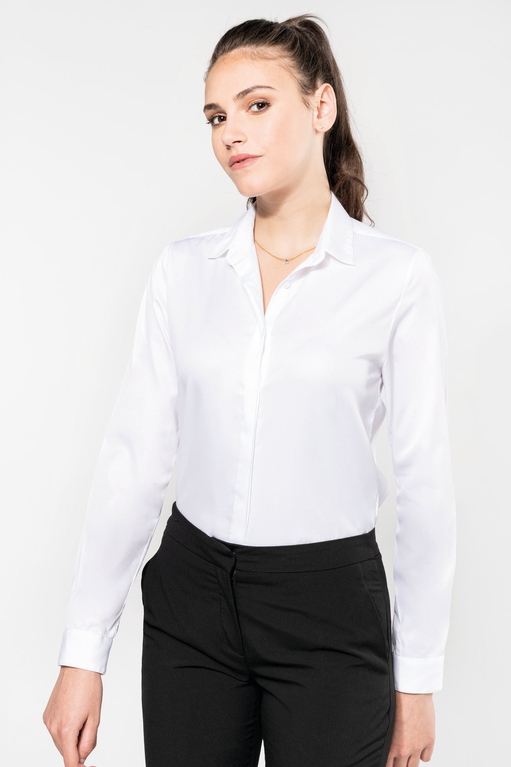 Chemise twill manches longues femme