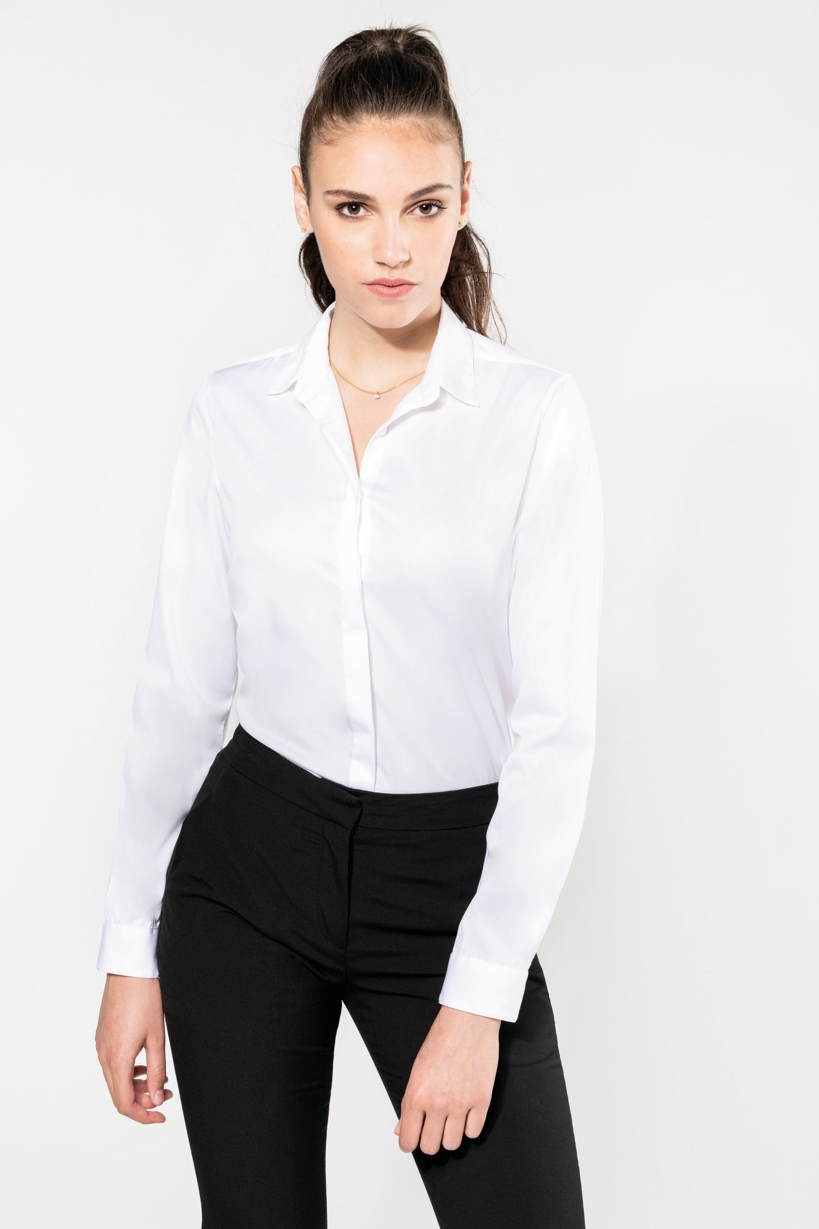 Chemise twill manches longues femme