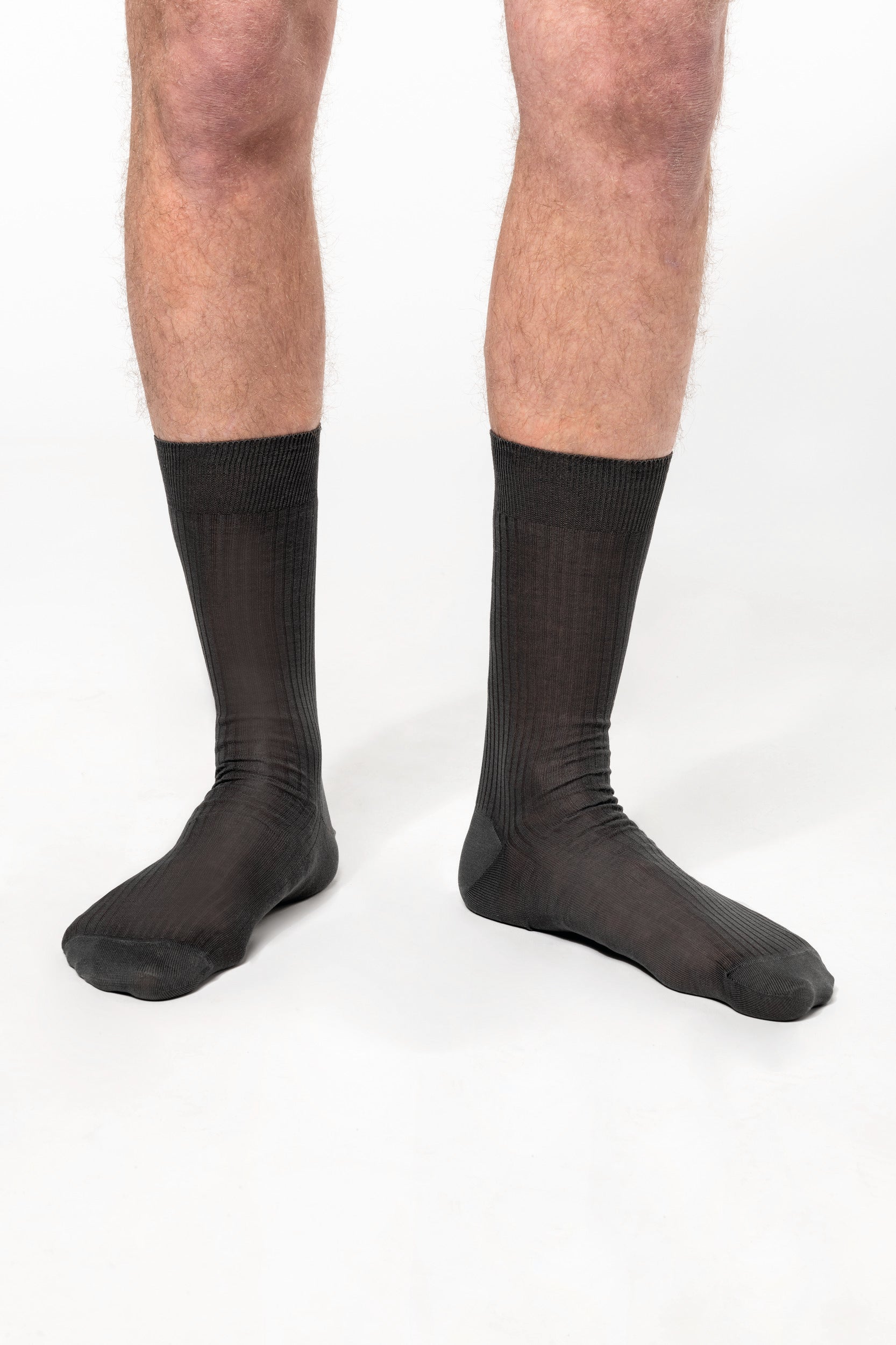Men's cotton rib 4x2 lisle thread socks