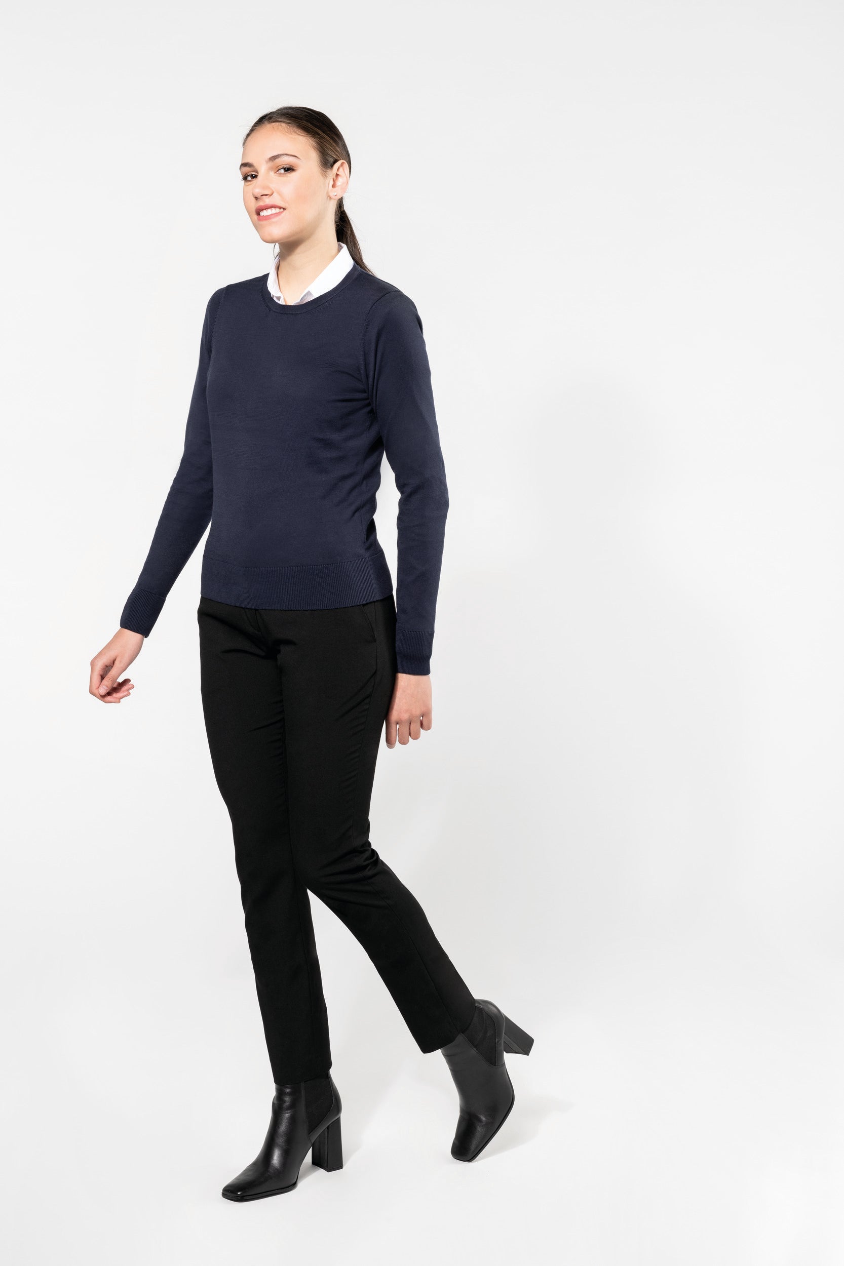 Pull Supima® col rond  femme