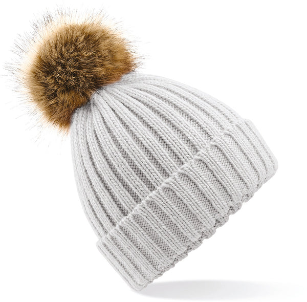 THICK HAT WITH FAUX FUR POMPOM