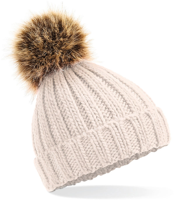 THICK HAT WITH FAUX FUR POMPOM