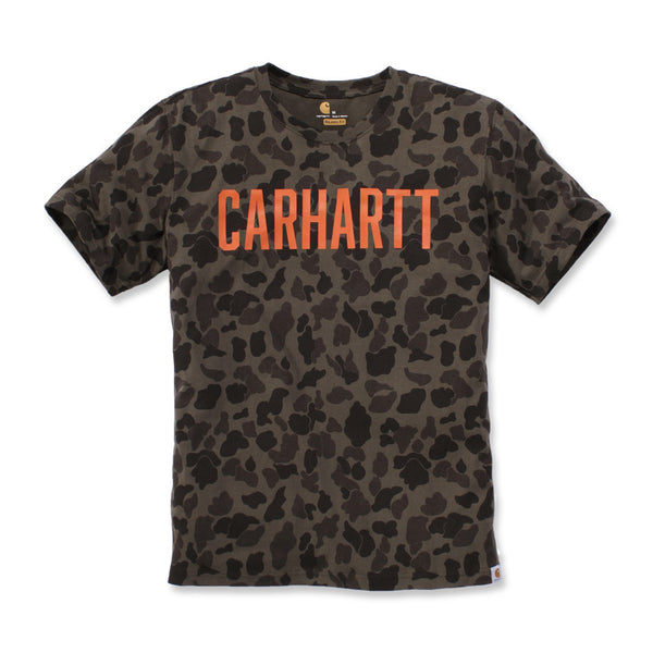 Camo T-shirt met bloklogo