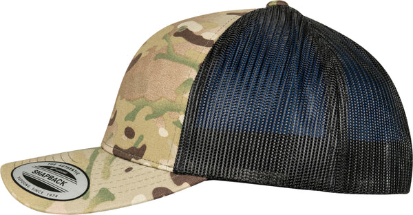 Casquette retro trucker multicam