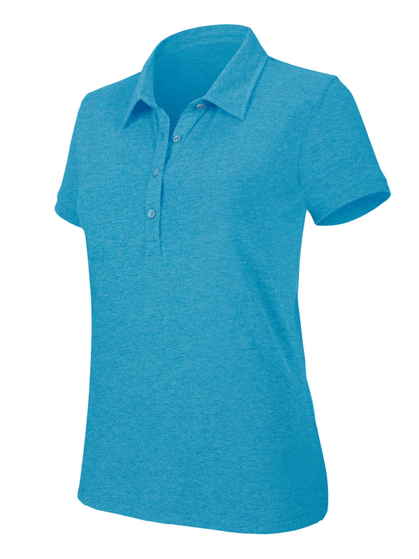 Women's "melange" short-sleeved polo shirt