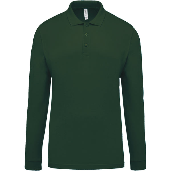 Men's long-sleeved piqué polo shirt