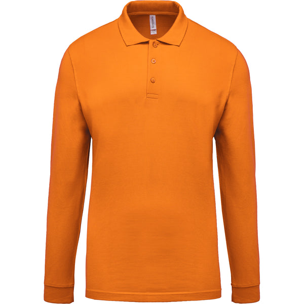 Men's long-sleeved piqué polo shirt