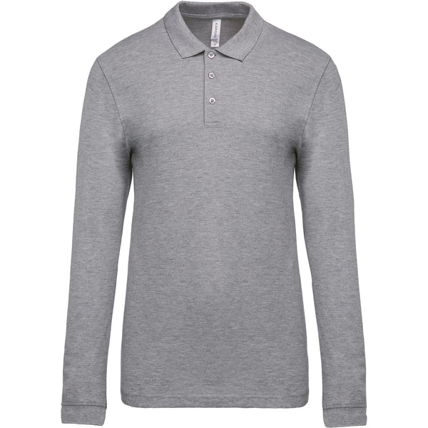 Men's long-sleeved piqué polo shirt