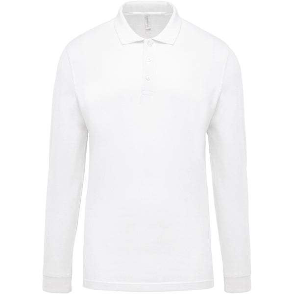 Men's long-sleeved piqué polo shirt