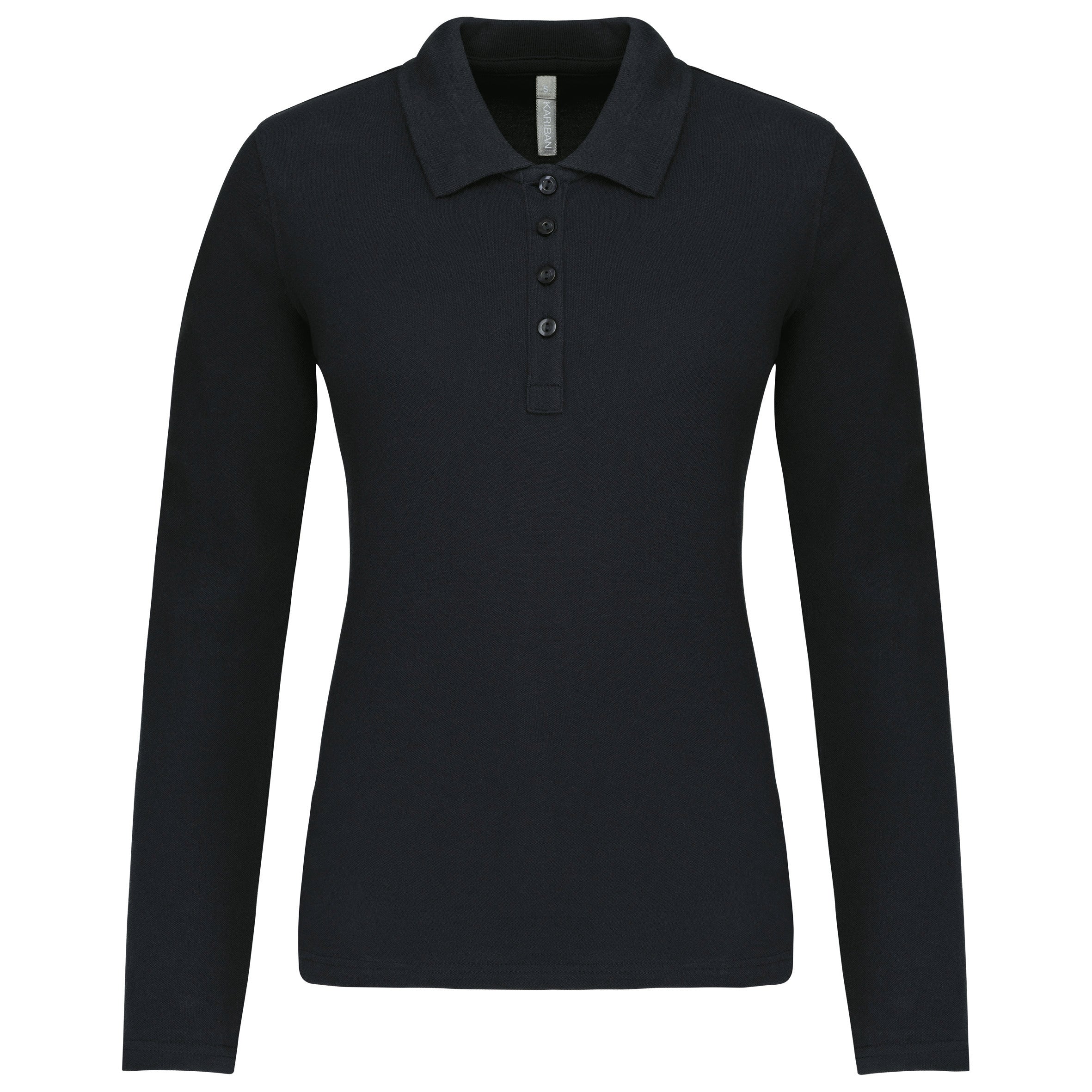 Polo piqué manches longues femme