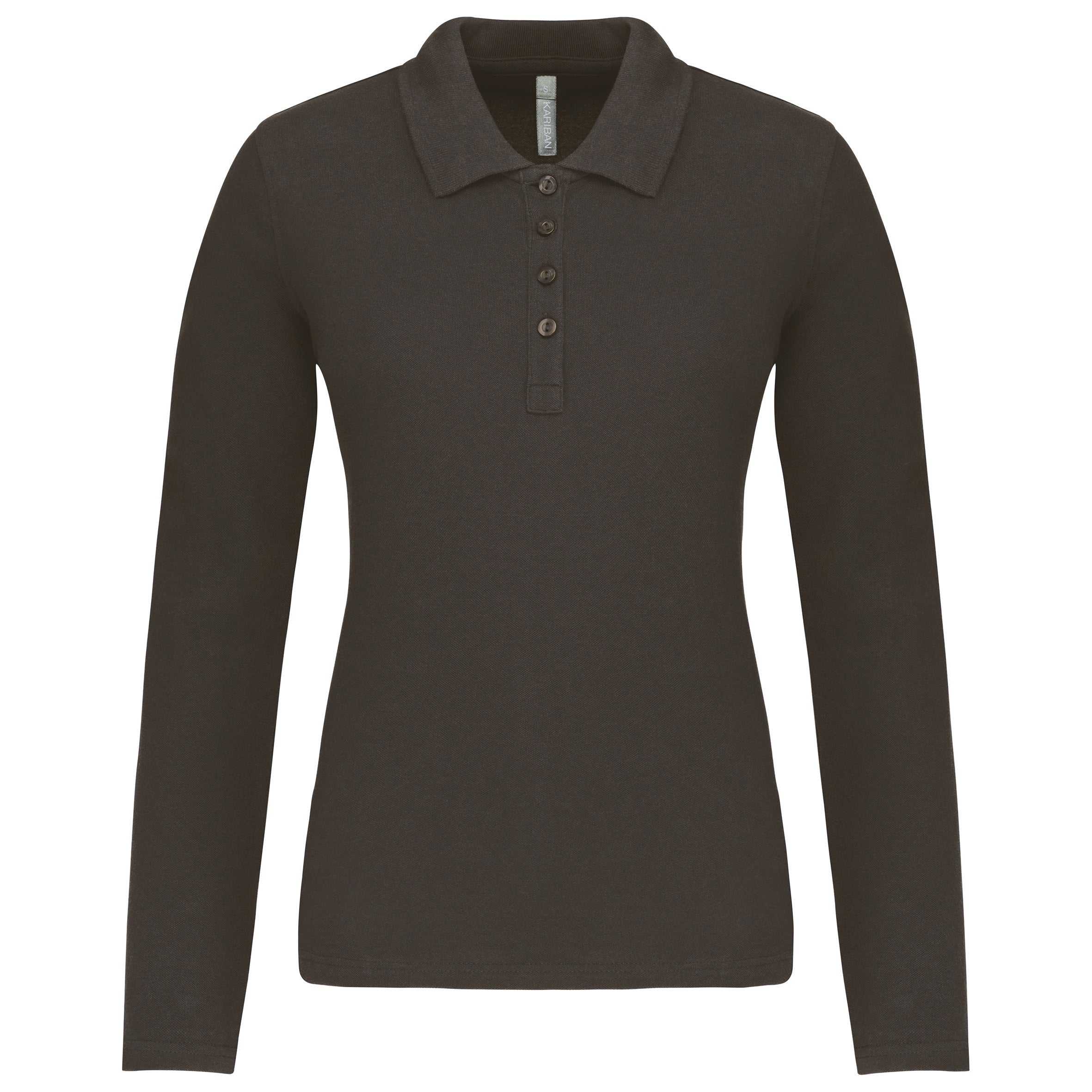 Polo piqué manches longues femme