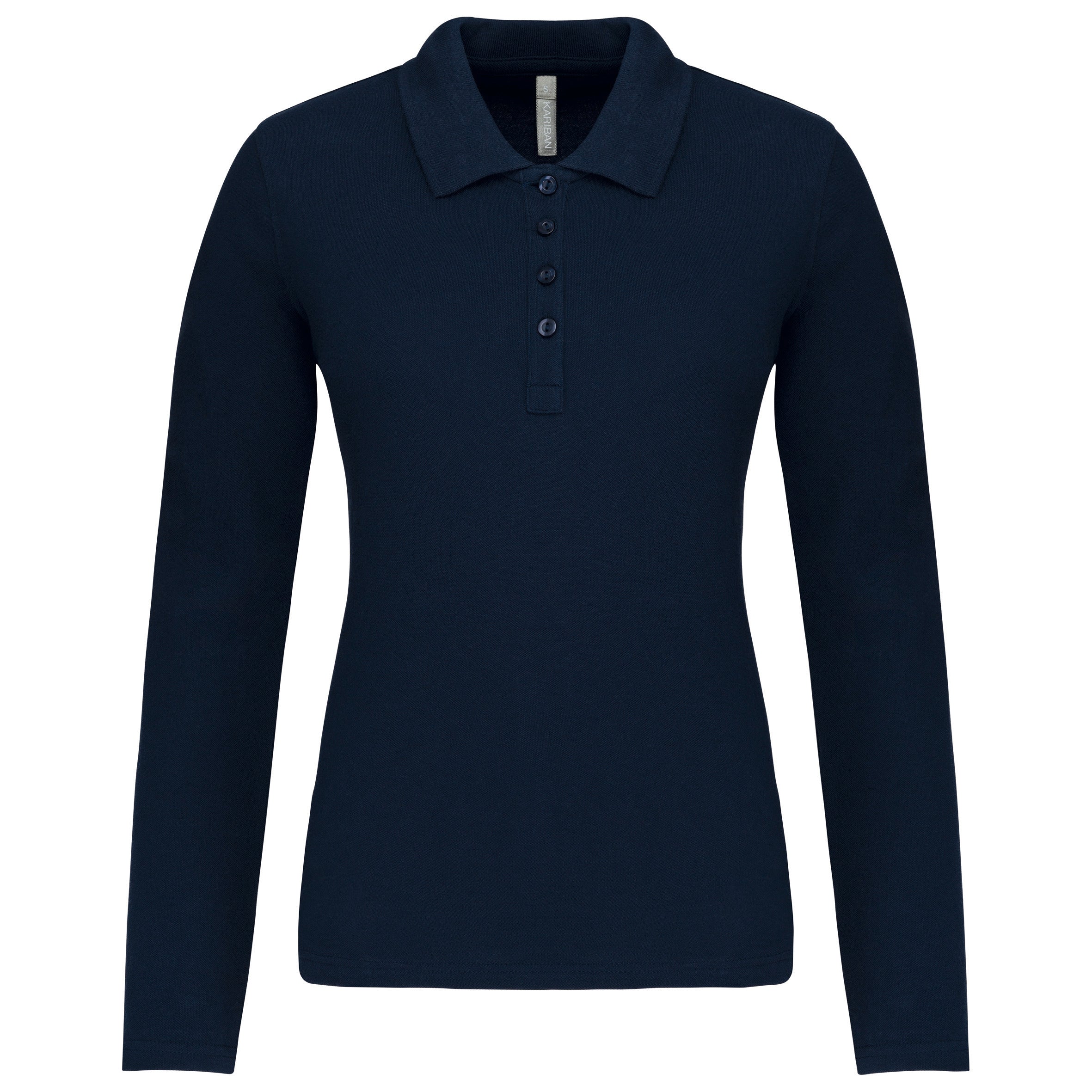 Polo piqué manches longues femme