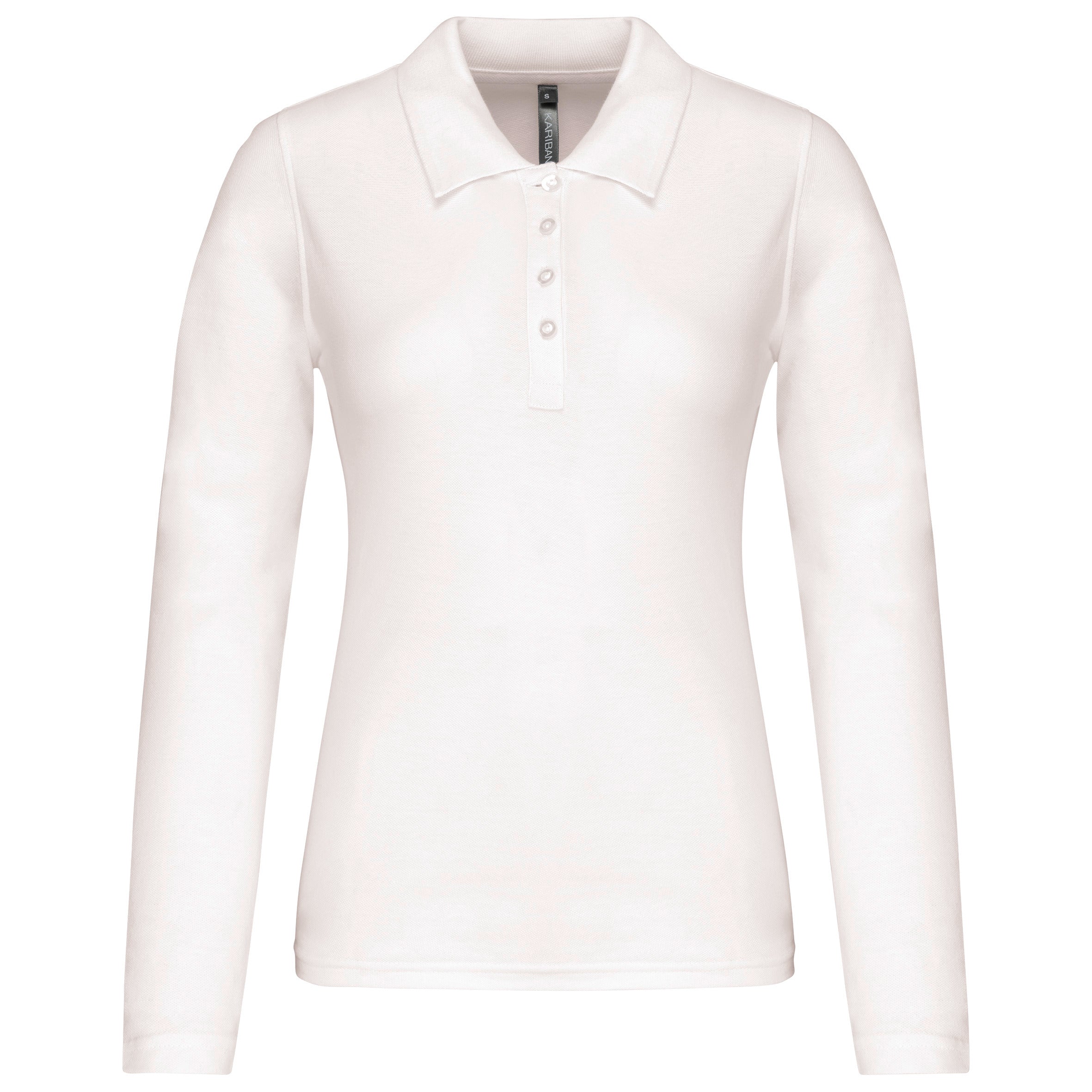 Polo piqué manches longues femme