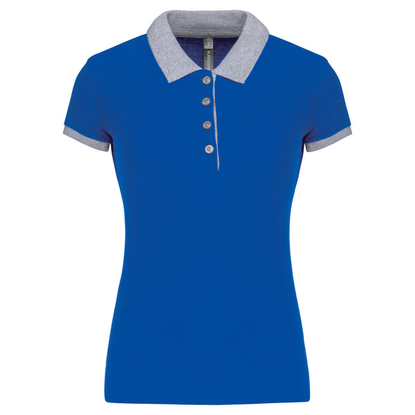 Polo piqué bicolore femme