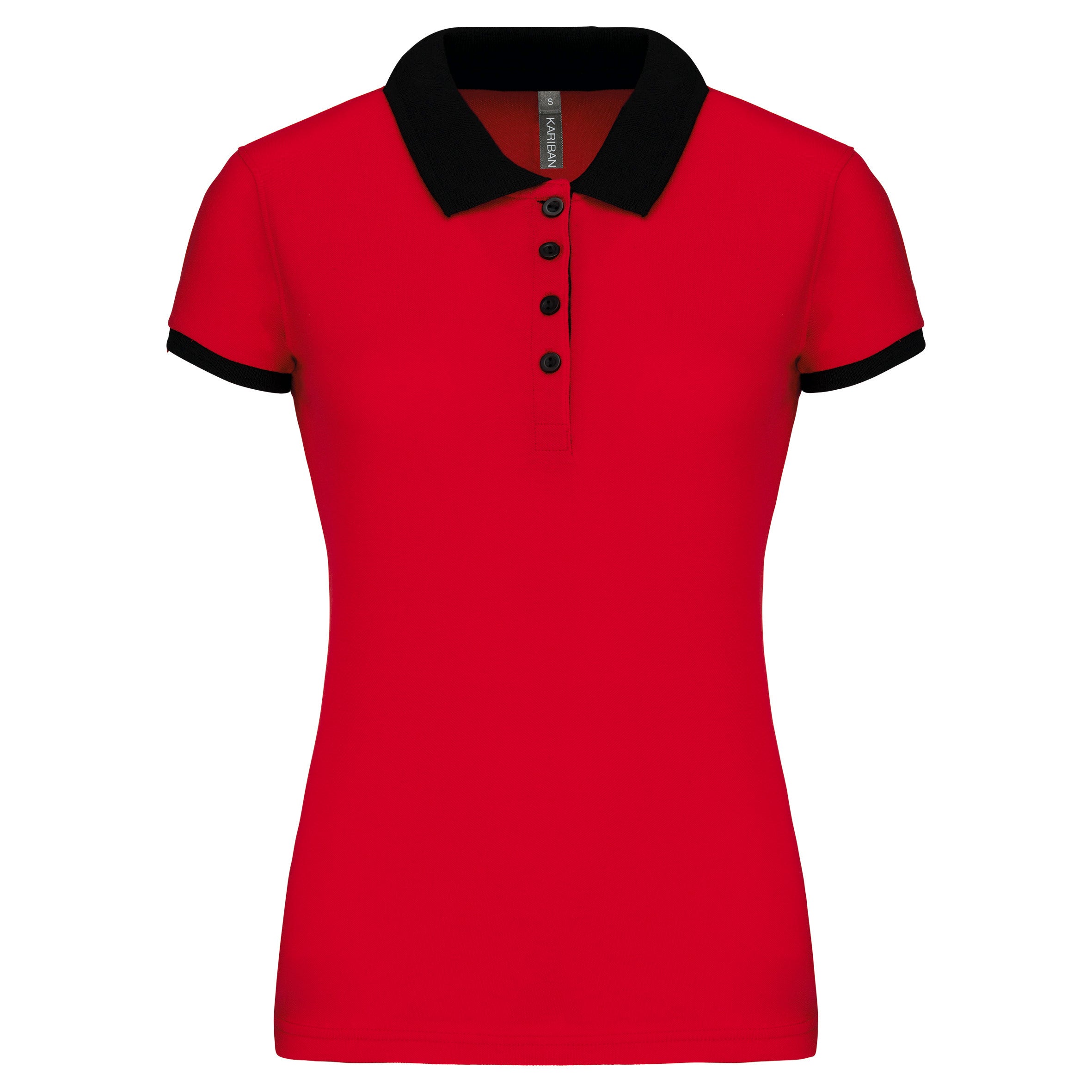 Polo piqué bicolore femme