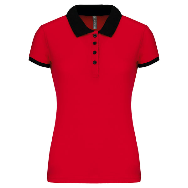 Polo piqué bicolore femme