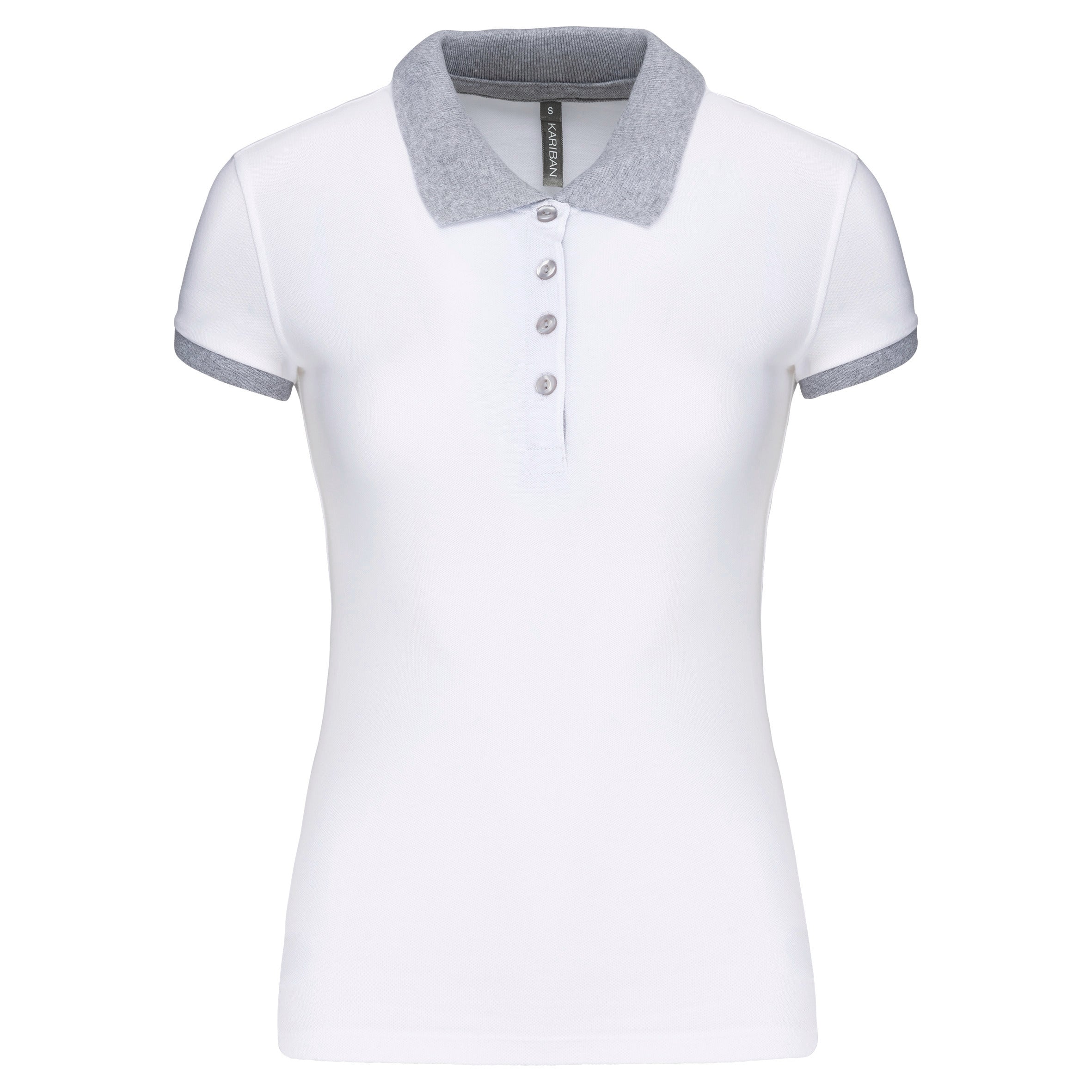 Polo piqué bicolore femme