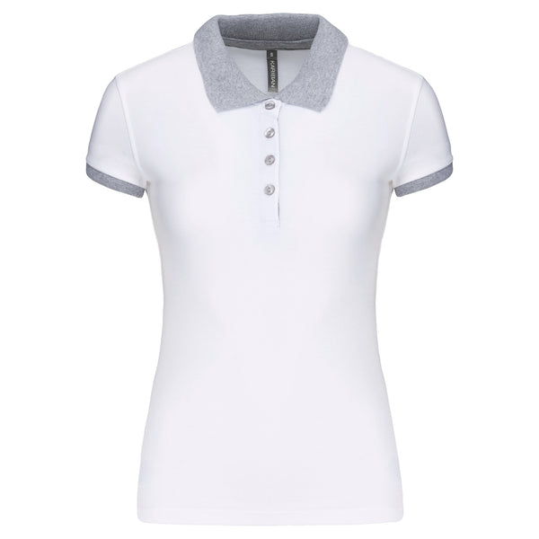 Polo piqué bicolore femme