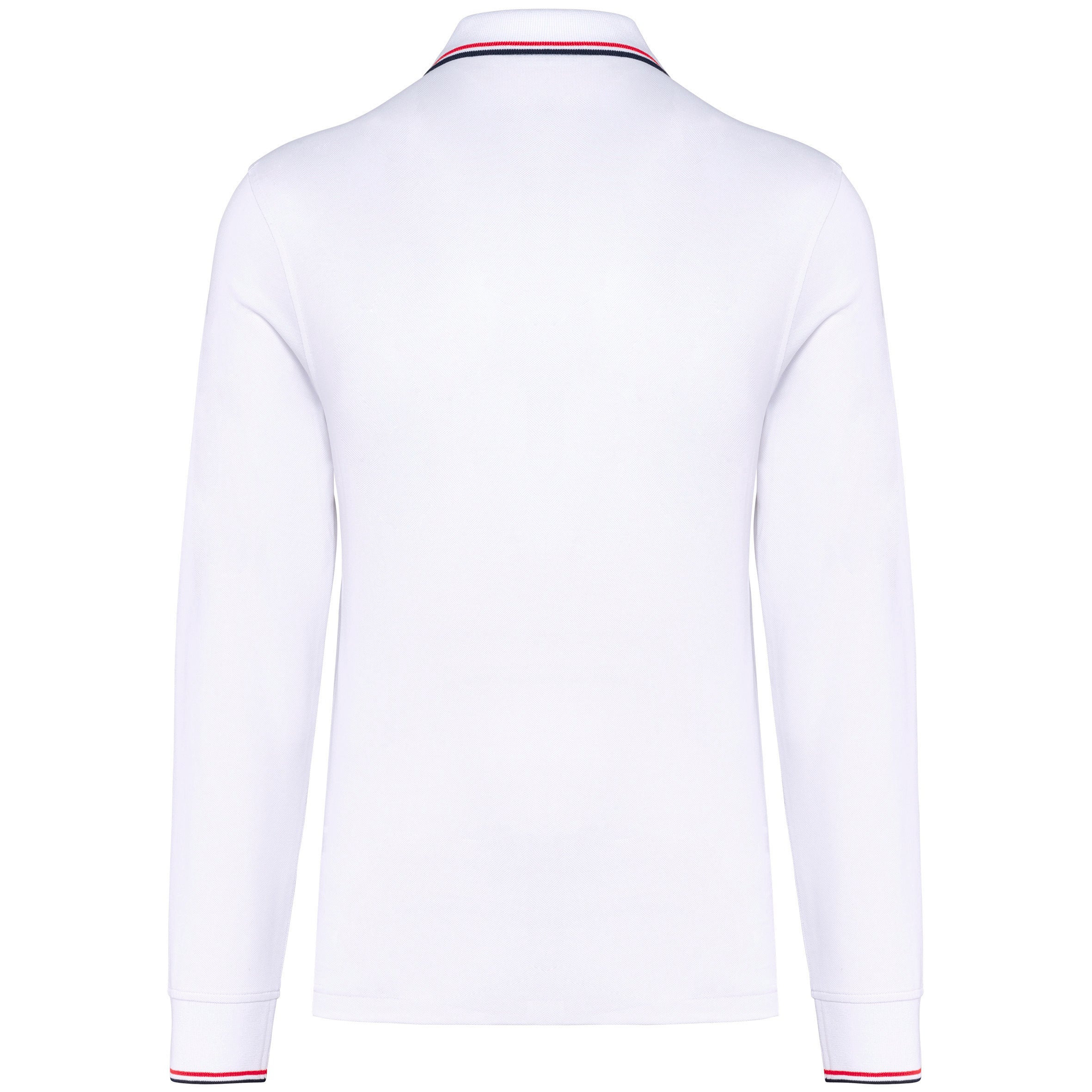 Polo maille piquée manches longues homme