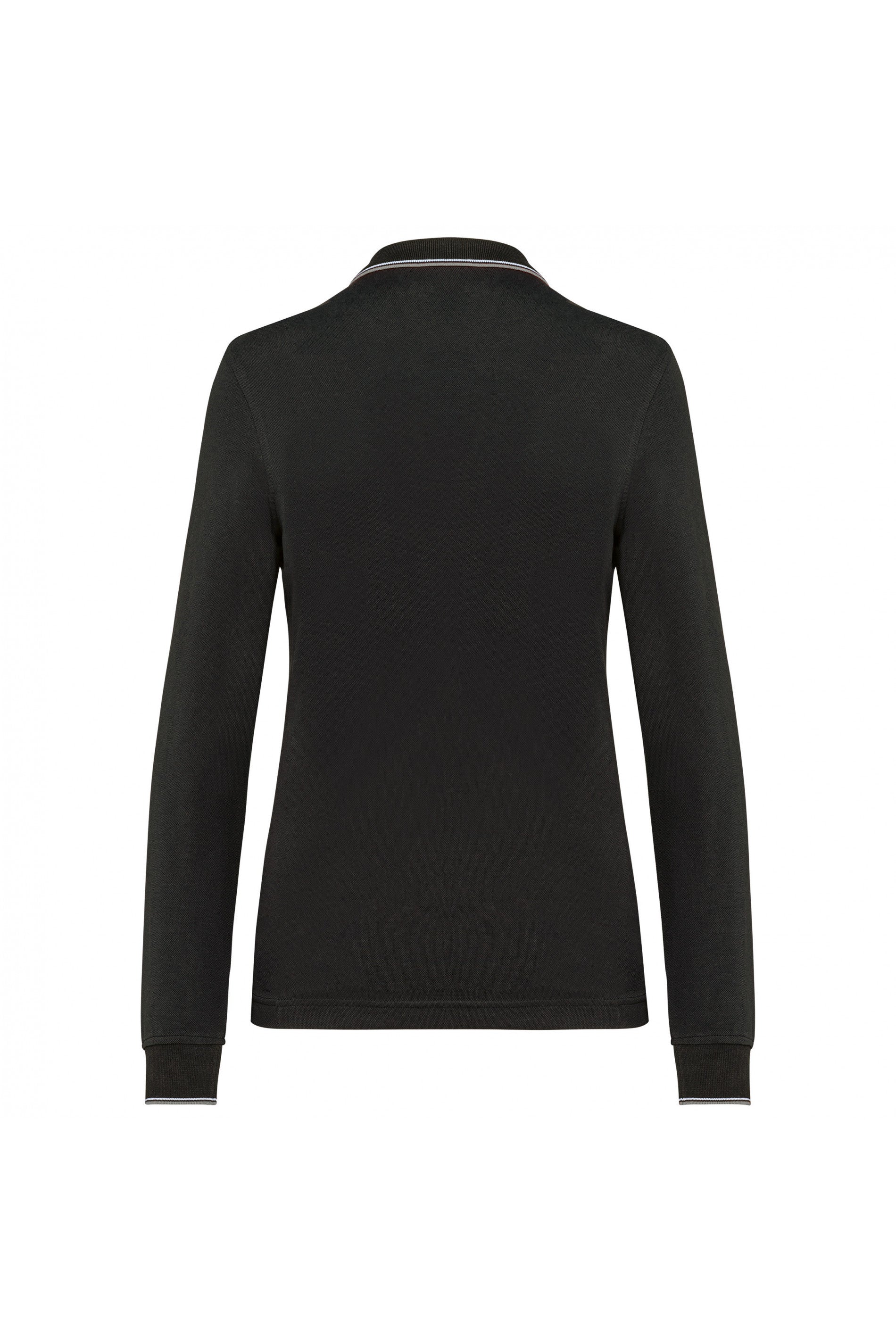 Polo maille piquée manches longues femme