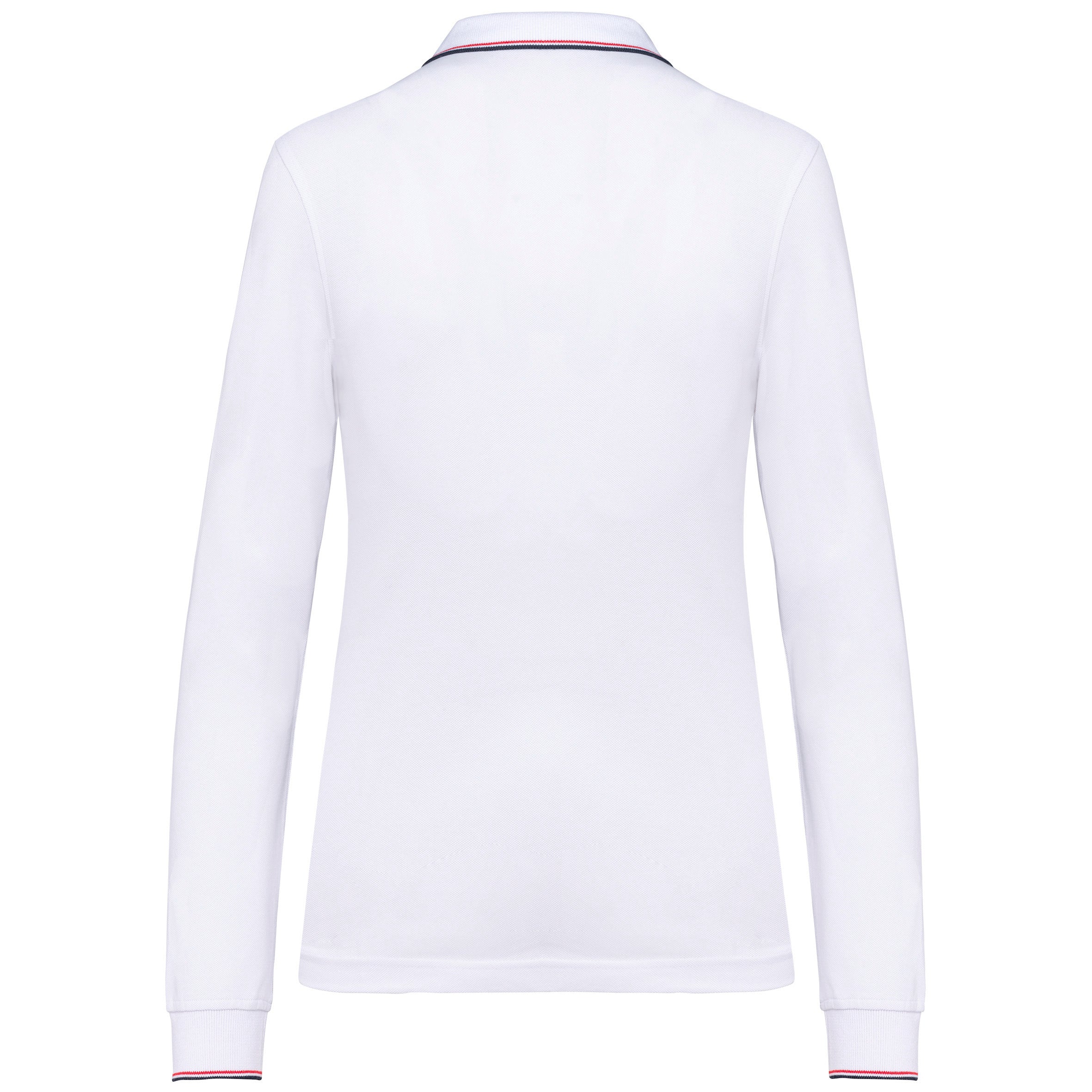 Polo maille piquée manches longues femme