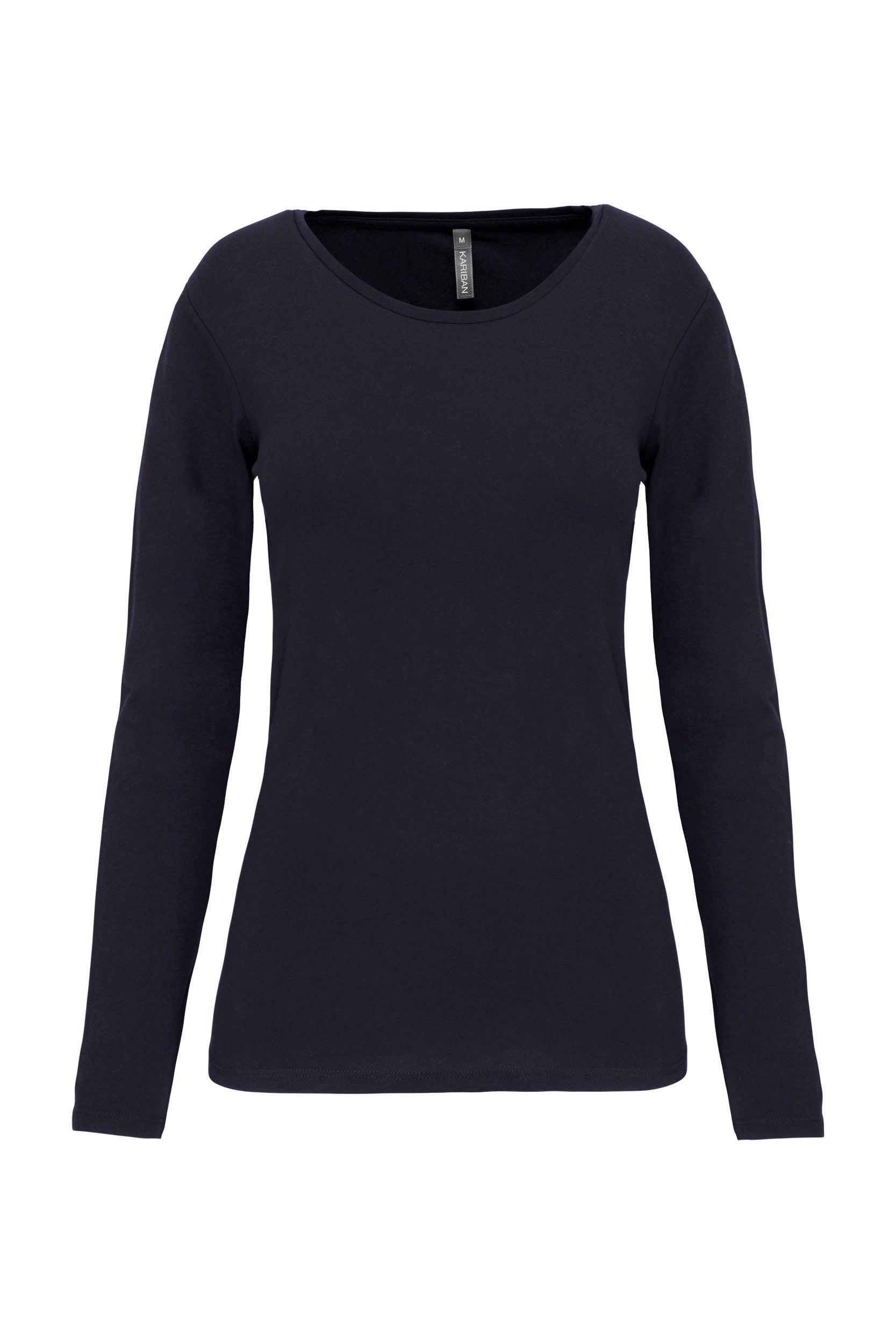 Dames T-shirt met lange mouwen en ronde hals