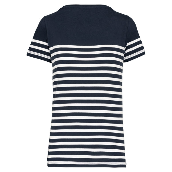 Biologisch zeemans-T-shirt met ronde hals voor dames