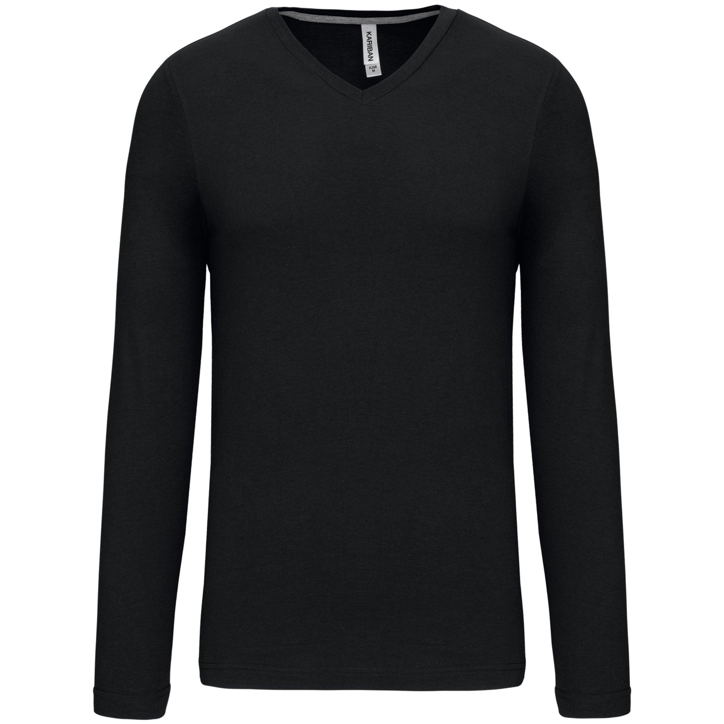 T-shirt col V manches longues