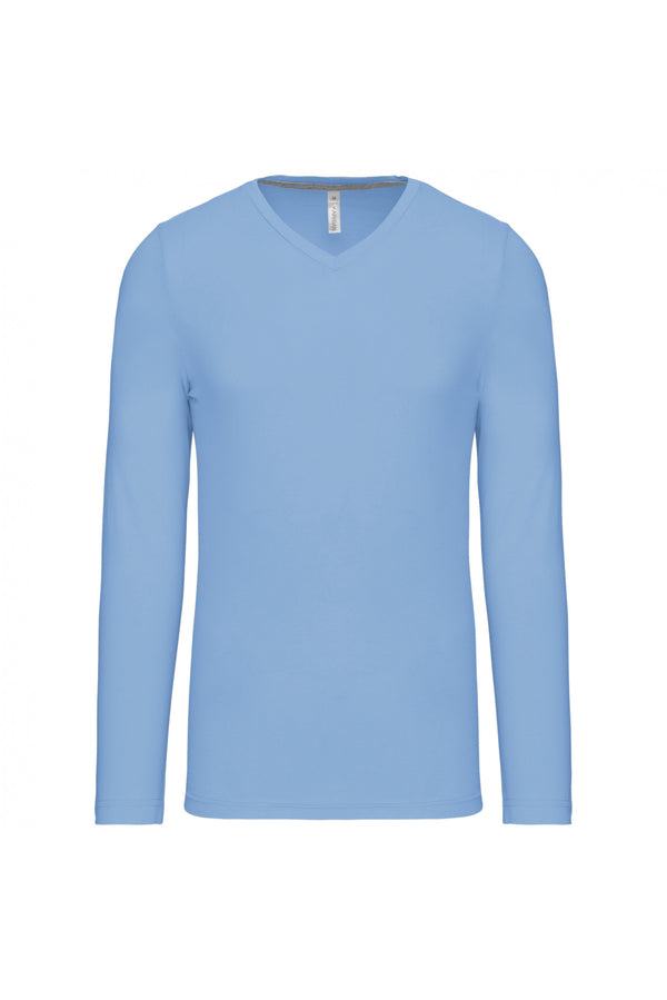 Long-sleeved V-neck T-shirt