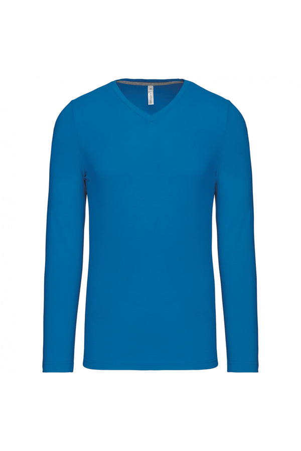 Long-sleeved V-neck T-shirt