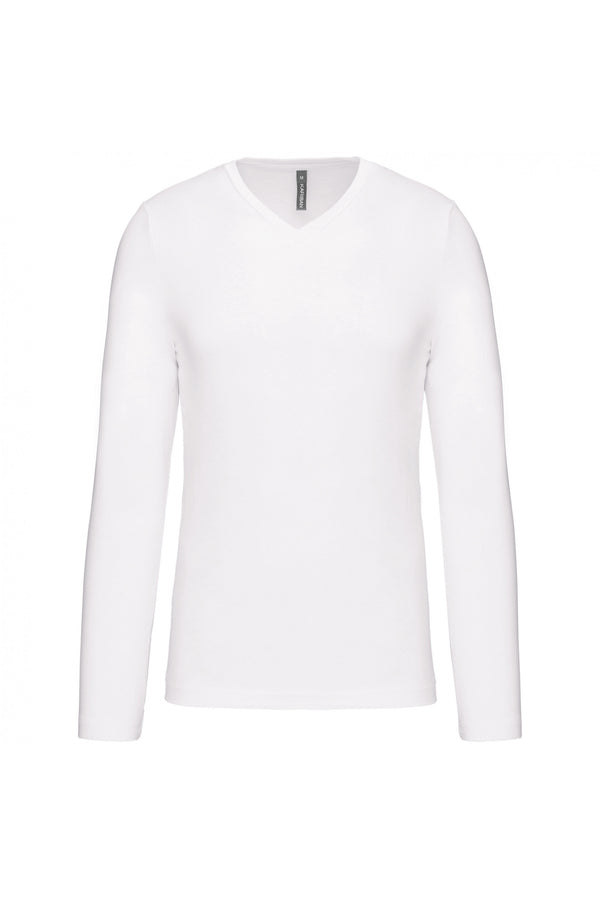 Long-sleeved V-neck T-shirt